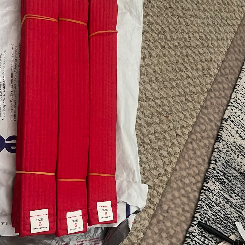 Red Martial arts belts